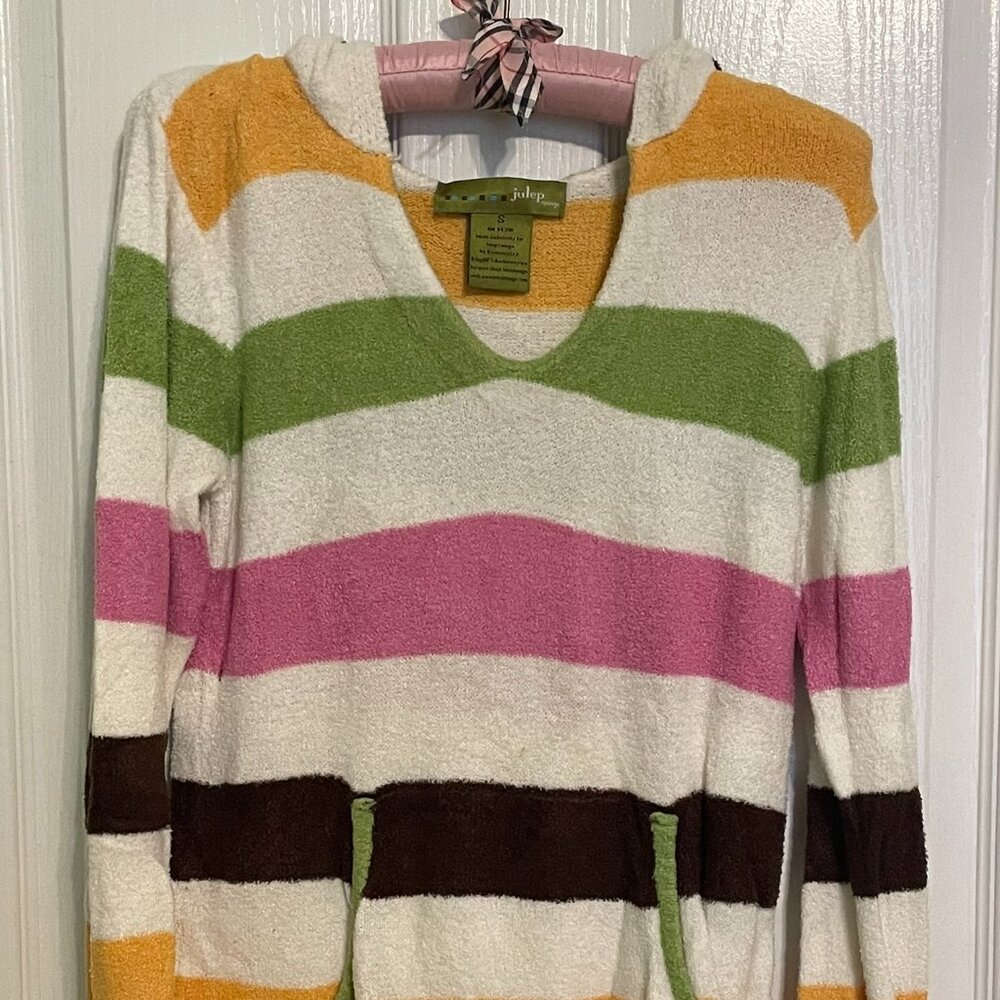 Super Soft Julep Lounge Striped Bell Sleeve Sweater